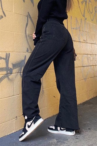 Madmext Women's Black Palazzo Jeans Mg1189
