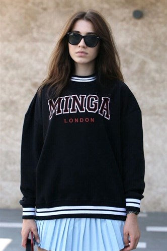 Madmext Women Black Sweatshirt Mg1146