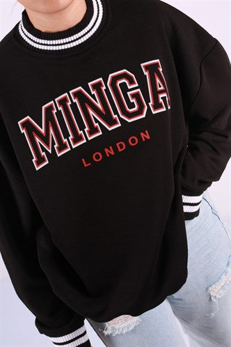 Madmext Women Black Sweatshirt Mg1146