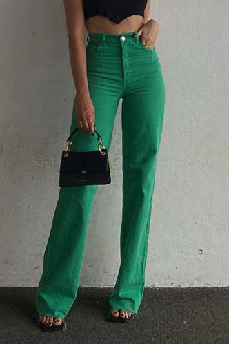 Madmext Women's Green Palazzo Jeans Mg1189