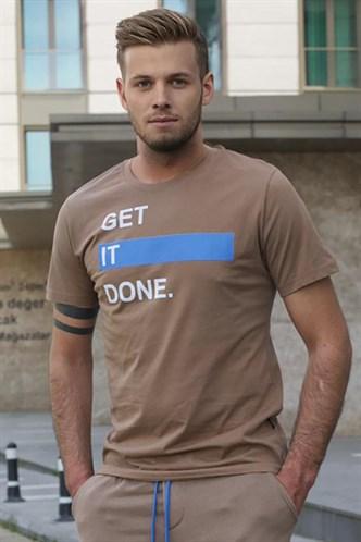 Madmext Printed Brown T-Shirt 5182