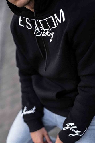 Madmext Printed Black Hoodie Sweatshirt 4402