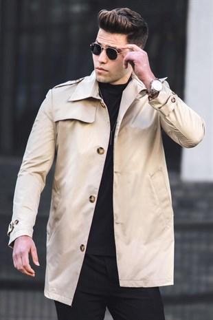 Madmext Beige Men's Trench Coat 5108