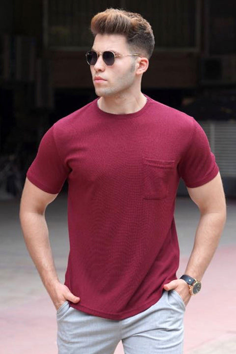 Madmext Burgandy Men's T-Shirt 5280