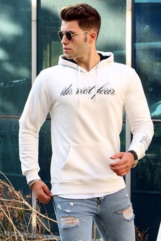 Madmext White Men's Hoodie 4771