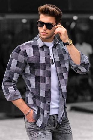 Madmext Gray Plaid Lumberjack Men's Shirt  4667