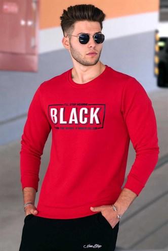 Madmext Red Printed Men Sweatshirt 4755