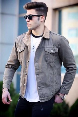 Madmext Men's Smoked Shearling Men's Jean Jacket 9069-1