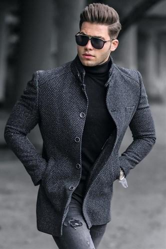 Madmext Black Cachet Coat 9465