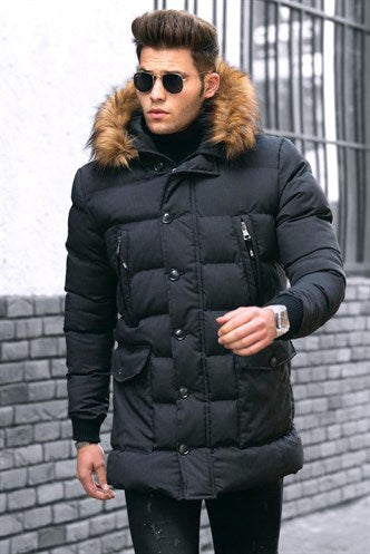 Madmext Men's Black Inflatable Jacket 4909