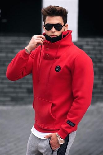 Madmext Red Button Up Sweatshirt 4411