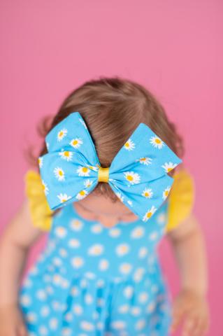 Pixy Love Baby Girl Blue Daisy Bowknot Hair Band