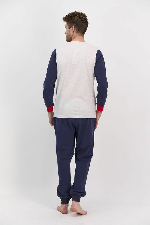Mickey Mouse Licensed Beige Men's Pajamas Set D4606-V1