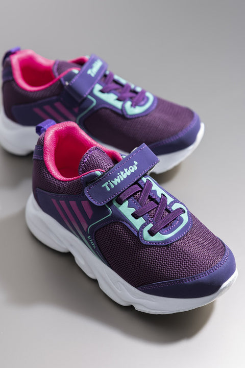 TonnyBlack Purple Kids Sports Shoes