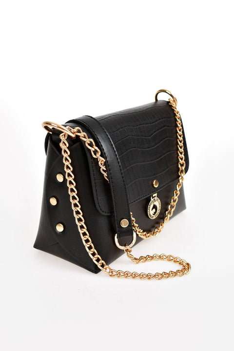 Aqua Di Polo Women Black Shoulder Strap Phone Compartment Wallet