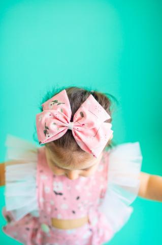 Pixy Love Baby Girl Pink Floral Bowknot Hair Band