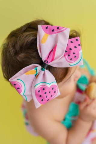 Pixy Love Baby Girl Pink Watermelon Bowknot Hair Band