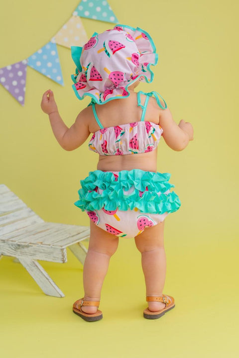 Pixy Love Baby Girl 3 Piece Watermelon Donkini Carmen Set