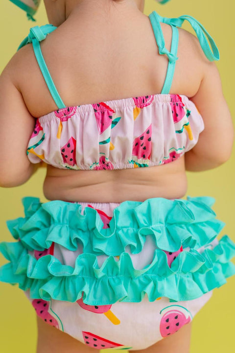Pixy Love Baby Girl 3 Piece Watermelon Donkini Carmen Set
