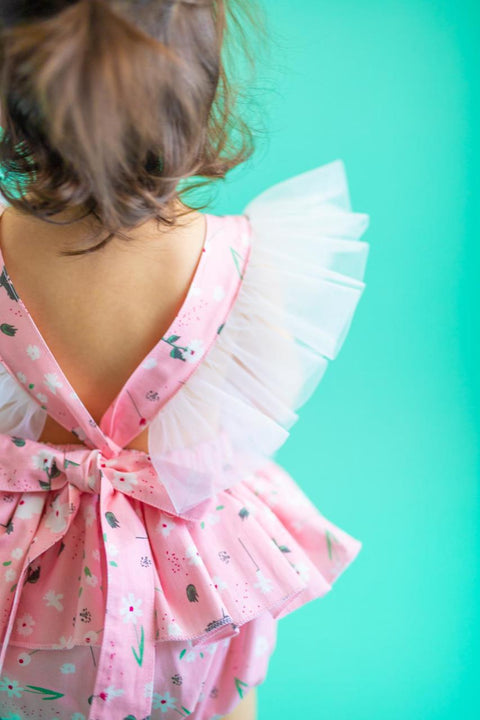 Pixy Love Baby Girl Pink Floral Rompers