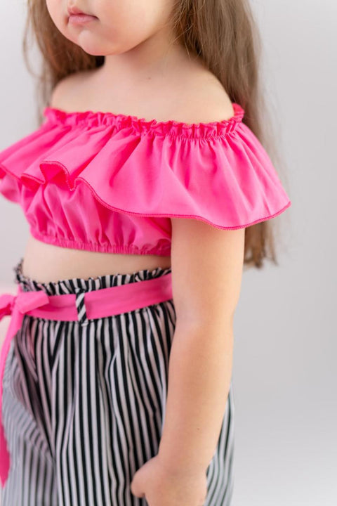 Pixy Love Girl Pink Striped Suit