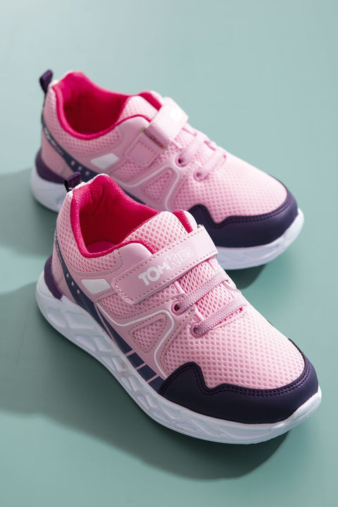 TonnyBlack Pink Lilac Kids Sneakers