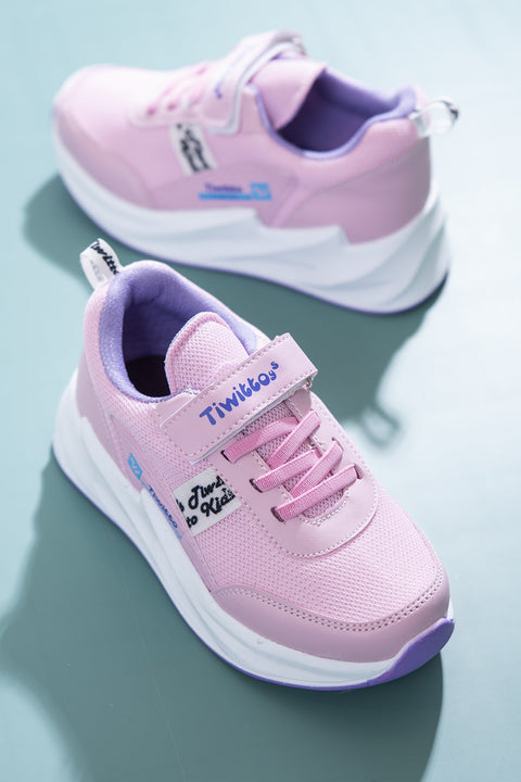 TonnyBlack  Pink Lilac Kids Sneakers