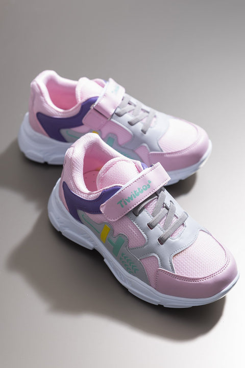 TonnyBlack Pink Lilac Kids Sneakers