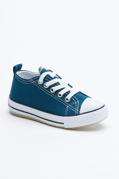 Tonny Black Petrol Kids Light Sports Shoes