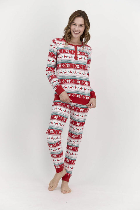 Pierre Cardin Women's Red Deer Pajamas Set