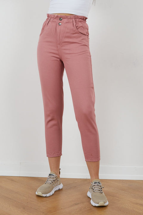 TonnyBlack Powder Women Gabardine Waist Elastic Trousers TBG020-1_134