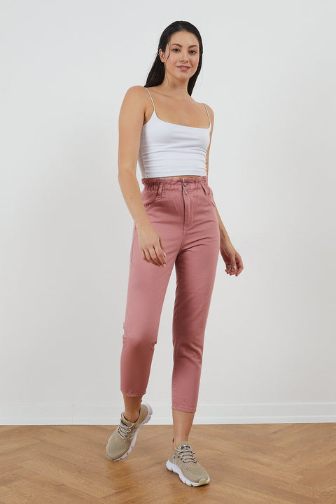 TonnyBlack Powder Women Gabardine Waist Elastic Trousers TBG020-1_134