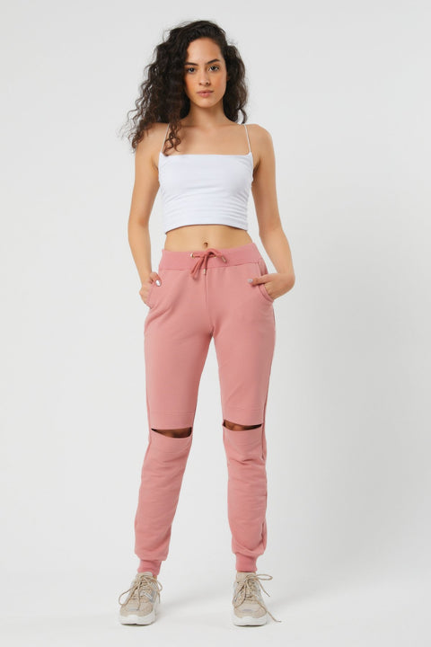 TonnyBlack Powder Women's Knee-Piece Waist Leg Elastic Sweatpants TBG051-1_134