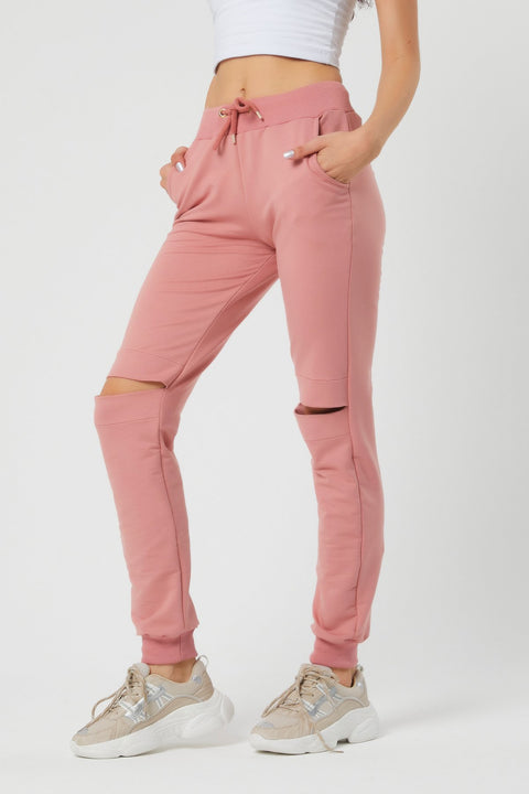 TonnyBlack Powder Women's Knee-Piece Waist Leg Elastic Sweatpants TBG051-1_134