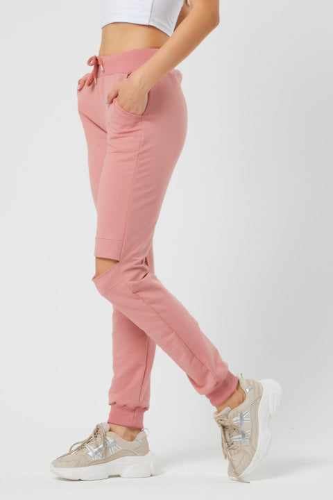 TonnyBlack Powder Women's Knee-Piece Waist Leg Elastic Sweatpants TBG051-1_134