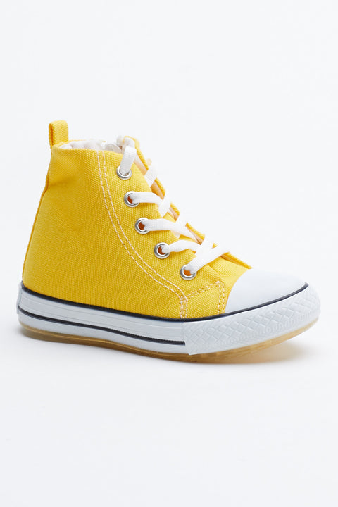 TonnyBlack Yellow Kids Light Sports High Shoes