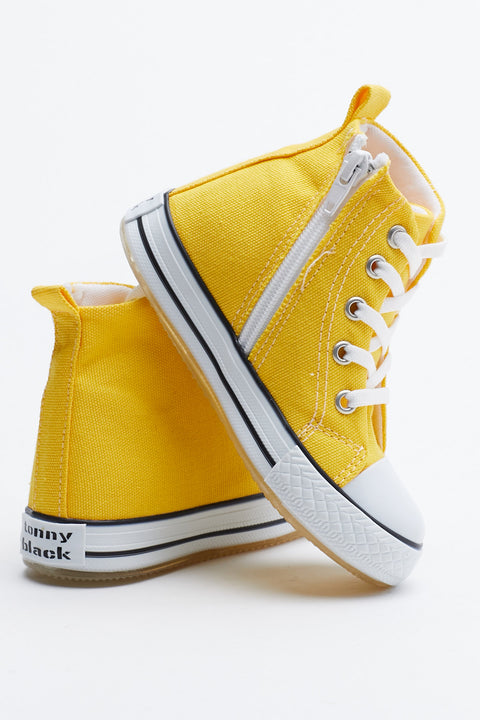 TonnyBlack Yellow Kids Light Sports High Shoes