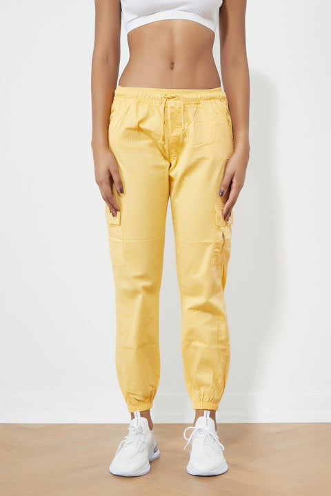 TonnyBlack Yellow Women's Waist Elastic Elastic Trousers TBG001-1_141