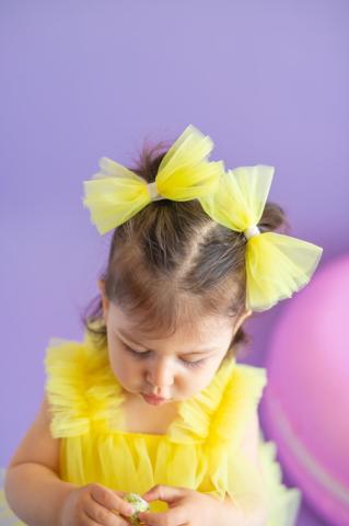 Pixy Love Baby Girl Yellow 2 Piece Bowknot Clips