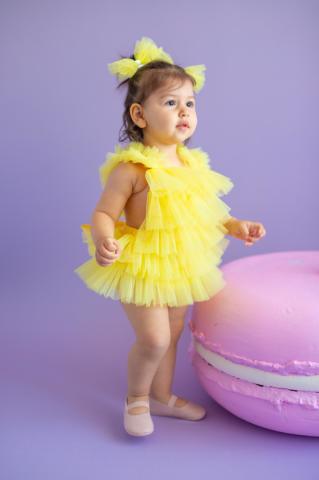 Pixy Love Baby Girl Yellow Bonbon Ruffle Rompers