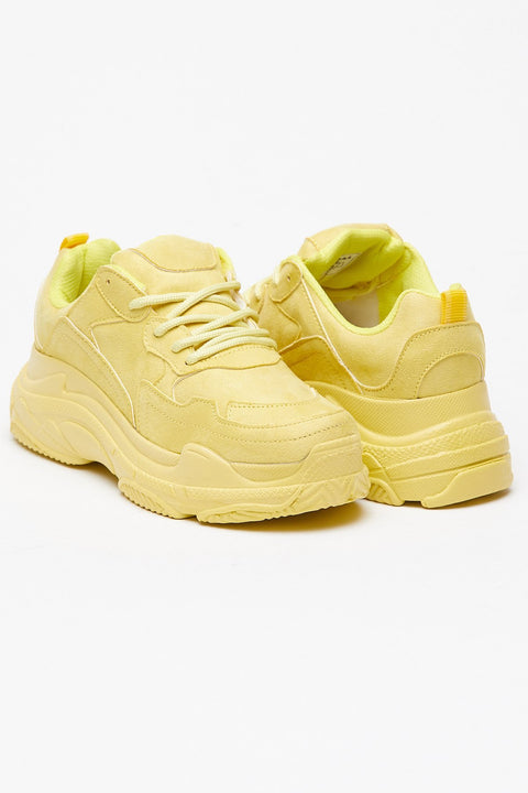 TonnyBlack Yellow Suede Women's Sneakers BLS-Q-1_302