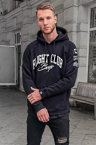 Madmext Black Printed Hoodie 2868