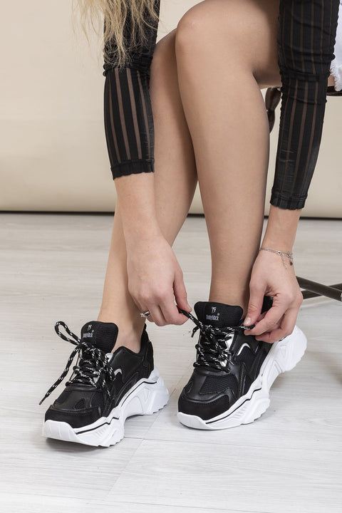 TonnyBlack Black and White Women's Sneakers DNZ-1_295