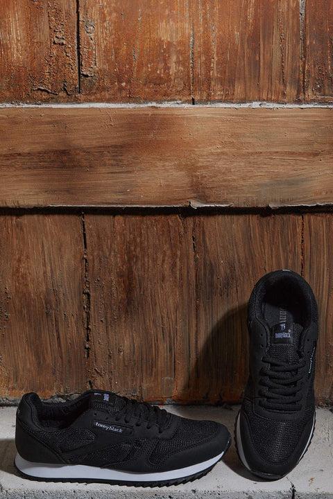 TonnyBlack Black White Unisex Sports Shoes TB208-0_295