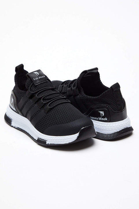Tonny Black Black White Kids Sneakers