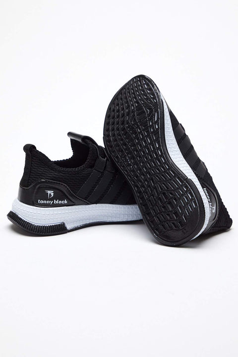 Tonny Black Black White Kids Sneakers