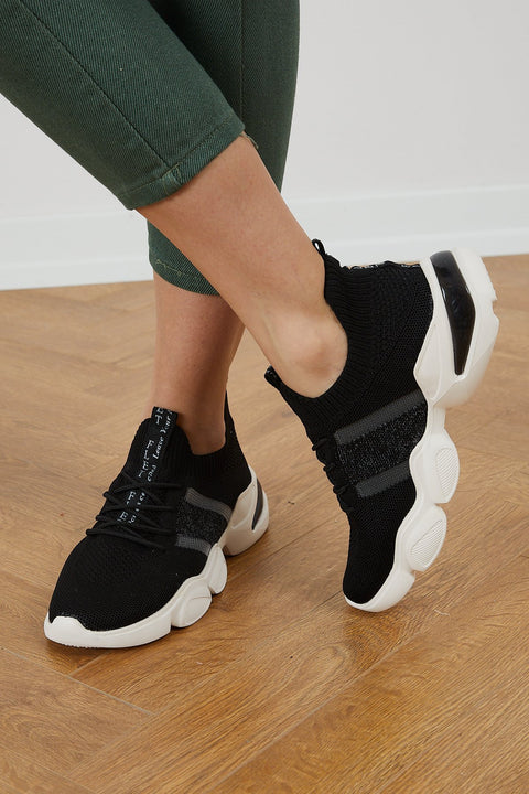 TonnyBlack Black and White Women's Sneakers DGF140-1_295