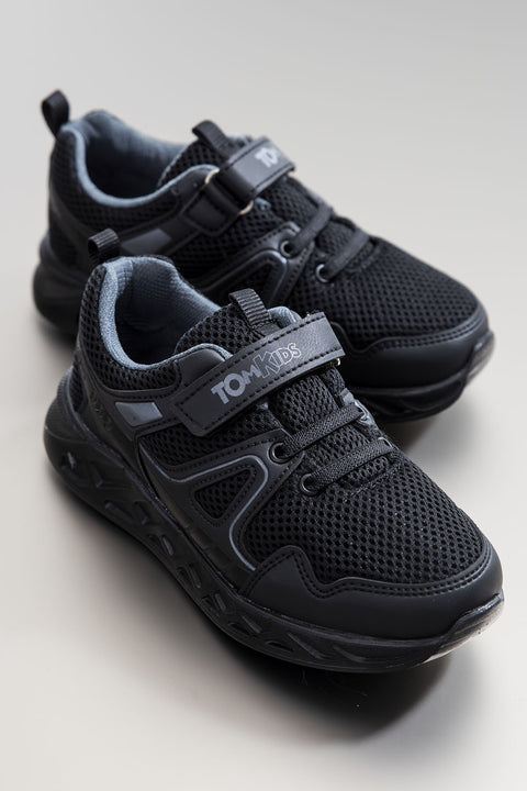 TonnyBlack Black Kids Sports Shoes
