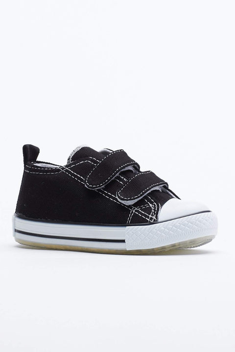 TonnyBlack Black Kids Sneakers Lighted Velcro