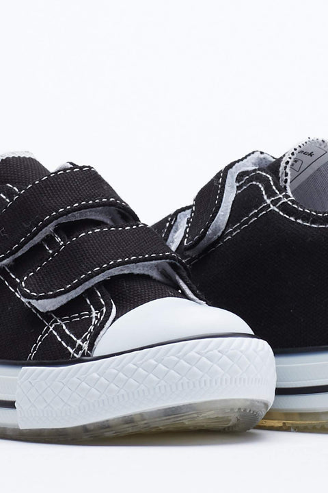 TonnyBlack Black Kids Sneakers Lighted Velcro